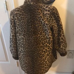 Fabulous faux fur leopard long jacket made in Paris by Michel Alexis